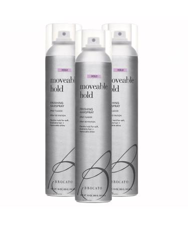 Brocato Moveable Hold Finishing Hairspray (50% VOC) 3 Pack 10oz | Exceptional Control and Brilliant Finish | For All Hair Styles 10 Fl Oz (Pack of 3)