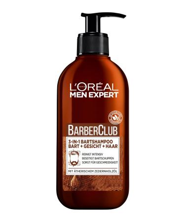 L'Or al Paris LOr al Men Expert XXL 3in1 Beard Shampoo for Men Beard Soap for Beard Face and Hair Mens Beard Care Against Dandruff with Cedarwood Essential Oil Barber Club Amazon Exclusive 1 x 400