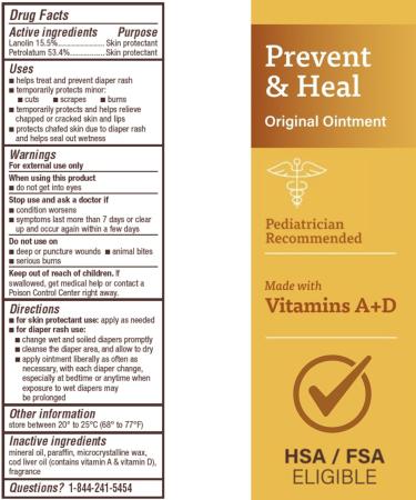 A+D Original Diaper Rash Ointment Prevents & Treats Diaper Rash Protectant Ointment - Moisturizing Skin With Vitamins A&D - 4oz - Buy Online on GoSupps.com