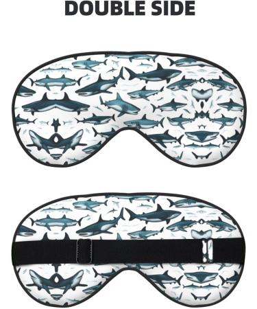 Shop Shark Pattern Unisex Sleep Eye Mask | Soft Comfort Eye Shade for Travel Yoga & Shift Work - Black - Buy Online on GoSupps.com