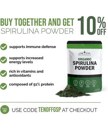 Organic Blue Spirulina Powder - 100% Pure Superfood for Smoothies & Protein Drinks - Non GMO, Gluten-Free, Dairy-Free, Vegan - USDA Certified - 30 Servings - Buy Online on GoSupps.com