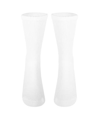 NuVein Diabetic Socks Sensitive Foot Comfort Loose Knit  White  X-Large X-Large White