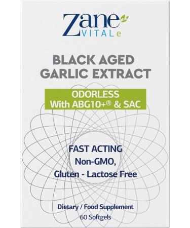 Aged Black Garlic Capsules - Immune System & Heart Health Support - 60 Capsules Non-GMO Gluten-Free - Zane - Buy Online on GoSupps.com