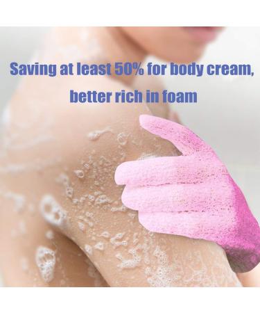 Exfoliating Bath Loofah Gloves 2 Pair Blue Purple - Luxury Spa Scrub Mitts for Deep Cleansing and Skin Massage - Buy Online on GoSupps.com