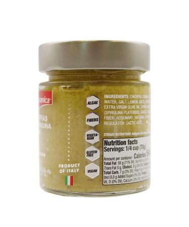 NATURAMICA Chick Peas and Spirulina Algae Superfood Pesto Sauce - All Natural Healthy Spread - 4.9 oz - Buy Online on GoSupps.com