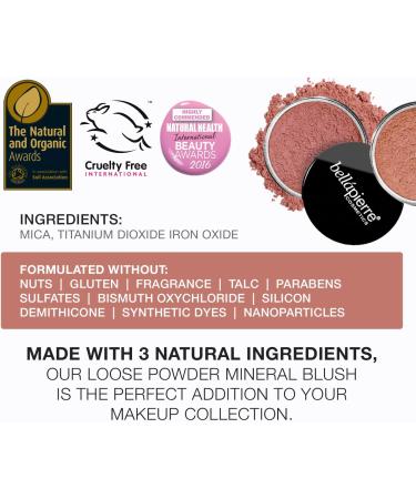 Bellapierre Loose Mineral Blush Mineral blush for a fresh and natural complexion. | Non-toxic and paraben-free formula | Hypoallergenic | Loose Powder 4 Grams Suede - Buy Online on GoSupps.com