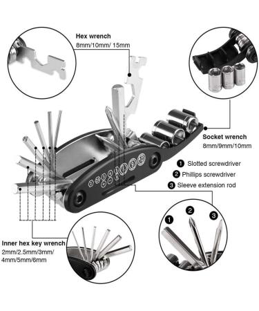 LoneRobe Bike Saddle Bag with Repair Tool Kits - 16-in-1 Multifunction Tool Included - Buy Online on GoSupps.com