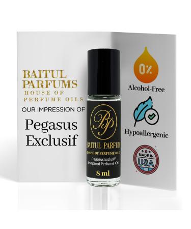 ASMARKET Comparable to Pegasus Exclusif Alcohol-Free Perfume Oil 8ml Travel Size Roll-On Glass Bottle Long Lasting Fragrance 98% True-to-Scent Clean Scent Perfume Main Accords - Woody Powdery