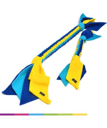 DogDirect London DOG TUG TOY Tugger Tug Chase Rope SMALL: 45cm/17in LARGE: 75cm/29in Soft plaited Flexible FLEECE DOG TOYS Ideal FOR TRAINING PUPPY PLAY HAND MADE (Large Blue) KAL2 Large Blue - Buy Online on GoSupps.com