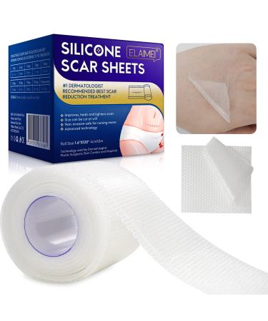 Clear Silicone Scar Sheets (1.6 x 120 ) Medical Grade Soft Silicone Scar Tape Roll Reusable Scar Silicone Strips Professional Scar Removal Sheets for C-Section Surgery Burn Keloid Acne et