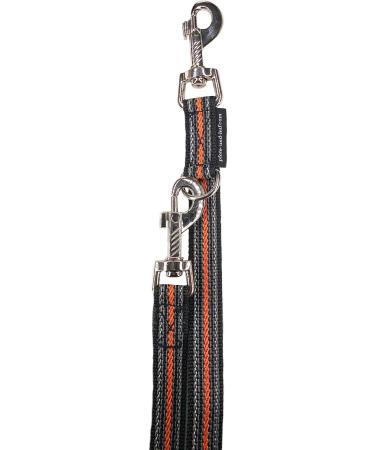 Adjustable Dog Linen Leash for Medium & Large Dogs - 2.80m Black & Orange | Durable & Stylish - Buy Online on GoSupps.com
