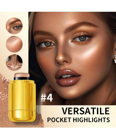 Rotating Highlight Stick Pocket Blush Stick 3-in-1 Buildable Natural Pearlescent Blush Highlighter Contour Beauty Stick for Cheeks Eyes and Lips Non-Greasy Lasts All Day Easy to Use (2# 5.3g) - Buy Online on GoSupps.com