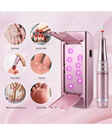 Rechargeable Electric Nail Drill Set | 35000 RPM Professional Portable Nail Drill for Acrylic Nails | 3 in 1 Kit with UV LED Lamp | Manicure Tools for Home Salon - Buy Online on GoSupps.com