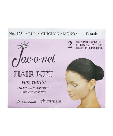 Jac-O-Net Tiny Mesh Hair Net - Chignon Bun Size  Blonde  2 Nets Per Pack  1 Pack