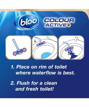Bloo Colour Active Fresh Flowers Toilet Rim Block 50g (Pack of 2) - Buy Online on GoSupps.com