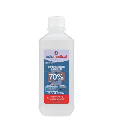 Epic Medical Supply Isopropyl Rubbing Alcohol 70% USP  16 oz. Bottle  Multipurpose First Aid Antiseptic for Minor Wounds  Cuts  and Scrapes (1) - Buy Online on GoSupps.com