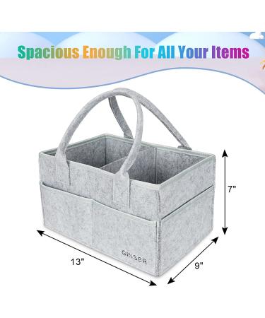 GINSER Baby Diaper Caddy Organizer - Nursery Essentials for Changing Table & Car | Baby Shower Gift Registry | Gray - Buy Online on GoSupps.com