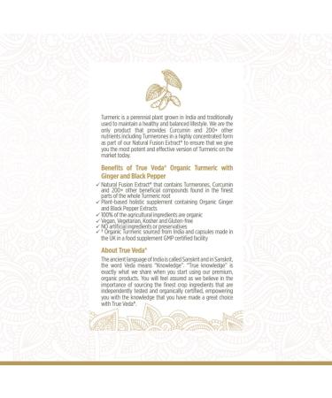 Certified Organic Turmeric Capsules with Black Pepper, Ginger, and High Strength Curcumin - 60 Count - Buy Online on GoSupps.com