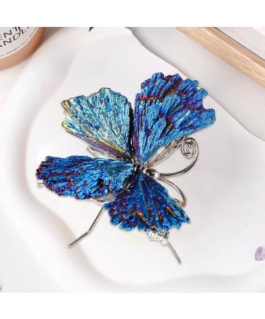 Black Obsidian Ornament - Natural Butterfly Pendant with Crystal - Natural Crystal Stone Charm Smooth Polished Gemstone Charm for Parties Silver - Buy Online on GoSupps.com