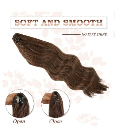50 cm Chocolate Brown Ponytail Extensions Clip - Wavy Hair Braid for Women | Premium Quality Long Hair Extensions - Buy Online on GoSupps.com