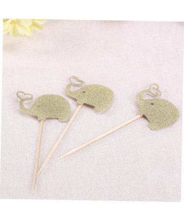 LABRIMP 3pcs Cupcake Picks Jungle Animal Toppers Gold Glitter Toppers Fruitcakes Dessert Topper Appetizers Elephant Party Decoration Cake Toothpick Topper Valentine Food Lip Gloss Wooden Golden 10.00X5.30X0.20CM - Buy Online on GoSupps.com