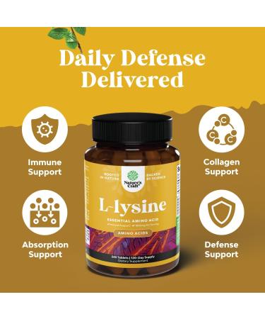 L Lysine 1000mg - Essential Amino Acids for Eye Health Immune Support & Muscle Growth - 240 Vegetarian Tablets - Buy Online on GoSupps.com