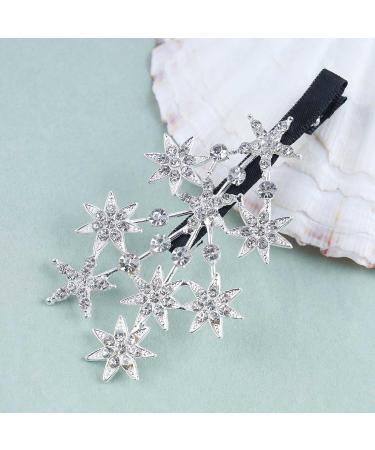 Zeshimb Vintage Crystal Star Hair Barrette - Silver Rhinestone Headpiece for Women and Girls - Buy Online on GoSupps.com