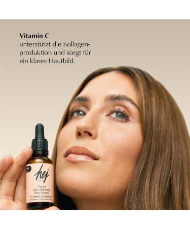 HEJ ORGANIC Glow Boosting Face Serum 30 ml for impure oily and combination skin instant glow effect & skin booster radiant complexion and against redness soothes the skin natural cosmetics 100 - Buy Online on GoSupps.com