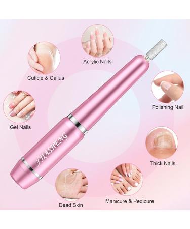 JIASHENG USB Electric Nail Drill | Portable Electric Nail File for Acrylic & Gel Nails | Professional Manicure & Pedicure Kit | Pink - Perfect for Home & Salon Use - Buy Online on GoSupps.com