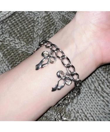 OralGos Fashion Metal Bow Pendant Bracelet - Cute Adjustable Jewelry Gift for Women & Girls - International Shipping Available - Buy Online on GoSupps.com