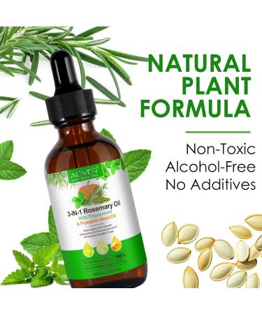3-in-1 Rosemary Oil with Peppermint & Pumpkin Seed Oil for Hair Growth | 100% Pure & Natural - 60ml - Buy Online on GoSupps.com
