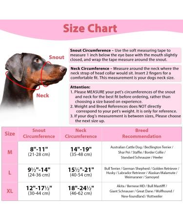Soft Padded Dog Muzzle for Training | No Pulling Adjustable Pink XL for Medium & Large Dogs - Buy Online on GoSupps.com