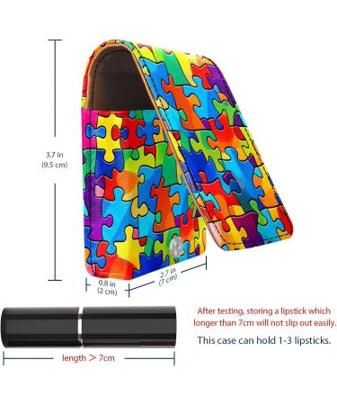 Travel Lipstick Organizer Case | Portable Makeup Bag with Mirror | Colorful Rainbow Design for Easy Cosmetics Storage - Buy Online on GoSupps.com