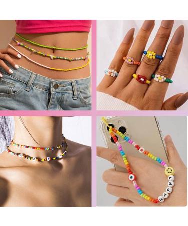 54000pcs Glass Seed Beads Jewelry Making Kit - 120 Colors, 2mm Small Beads with Evil Eye Beads, Charms, Pendants - DIY Bracelets Art & Craft - Buy Online on GoSupps.com