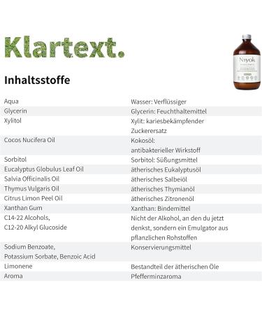 Niyok Peppermint Mouthwash with Coconut Oil (500ml) - Antibacterial Fluoride-Free Alcohol-Free Healthy Gums Fresh Breath - Buy Online on GoSupps.com