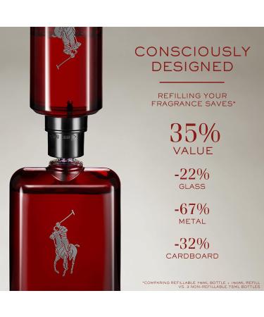 Ralph Lauren - Polo Red - Parfum - Men's Cologne - Ambery & Woody - With Absinthe Cedarwood and Musk - Intense Fragrance 2.5 Fl Oz (Pack of 1) - Buy Online on GoSupps.com