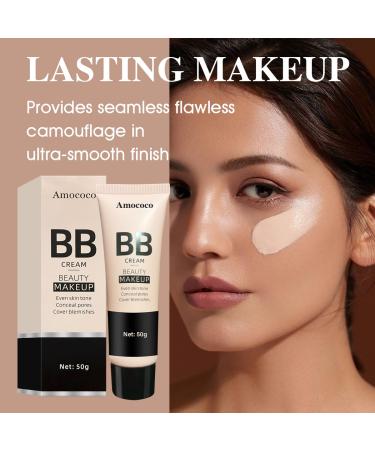Amococo BB Cream Long-Lasting Natural Beauty Makeup 50g 18-Hour Wear Even Skin Tone & Pore Concealing (Natural) - Buy Online on GoSupps.com