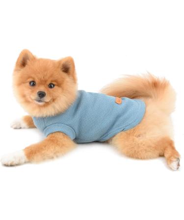 Paidful Soft Cotton Dog Shirts for Small to Medium Dogs & Cats - Breathable Summer Sleeveless Vests - Blue XL (Back Length: 35cm Bust: 47cm) - Buy Online on GoSupps.com