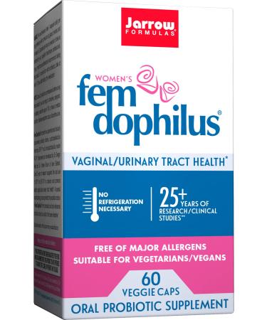 Jarrow Formulas Fem-Dophilus - 1 Billion Organisms Per Serving - 60 Veggie Capsules - Womens Probiotic - Urinary Tract Health - Up to 60 Servings 1 Billion CFU 60 Count (Pack of 1)