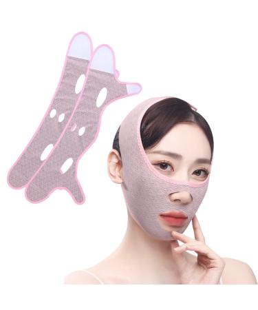 2 PCS New Beauty Face Sculpting Sleep Mask  Reusable V-line Lifting Mask Face Lifting Strap Chin Sculpting Mask Double Chin Reduction Tool for Women with Double Chin Face Lift Style02 2Pcs