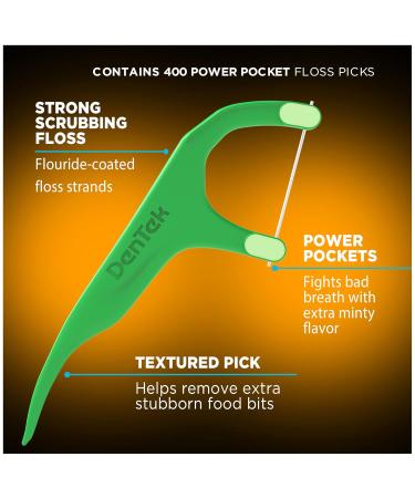 DenTek Fresh Breath Floss Picks - Mint Flavor 400 Count | International Shipping Available - Buy Online on GoSupps.com