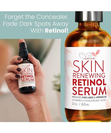 Eva Naturals Retinol Serum with Hyaluronic Acid & Vitamin E - Anti-Aging Serum for Face - Reduce Wrinkles, Dark Spots & Fine Lines - 2oz Bottle - Buy Online on GoSupps.com