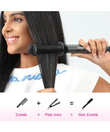 Prizm Hair Straightener Brush - Fast Heating Negative Ions Anti-Scald Design 4 Temp Settings Dual Voltage - Perfect Gift for Women - Buy Online on GoSupps.com