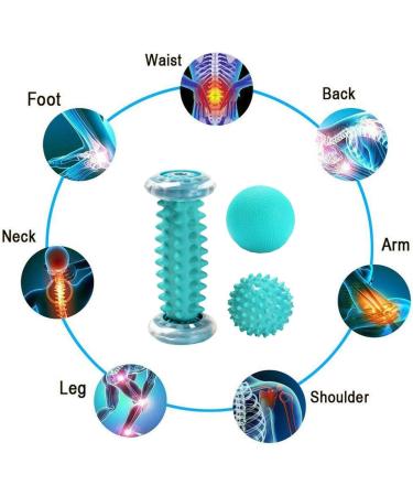 Emwel Massage Ball Set - Foot Roller & Hedgehog Balls for Plantar Fasciitis Relief Stress Reduction & Relaxation - Ship Internationally - Buy Online on GoSupps.com