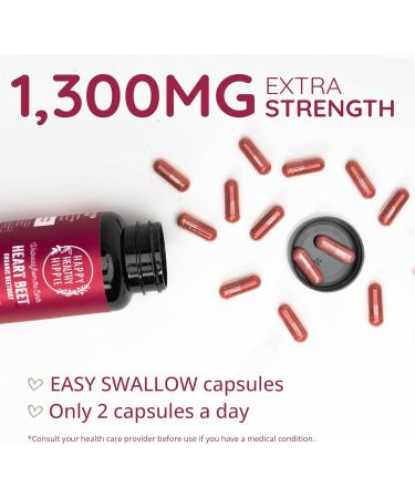 Organic Beet Root Capsules 1300mg - Blood Pressure Support & Nitric Oxide Supplement | Antioxidant & Brain Food | Vegan 60 Ct - Superfood for Better Circulation - Buy Online on GoSupps.com