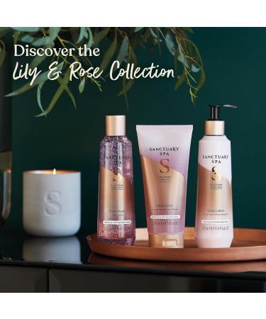 Sanctuary Spa Lily & Rose Body Scrub - Exfoliating, Mineral Oil Free, Cruelty Free & Vegan (200ml) - Buy Online on GoSupps.com