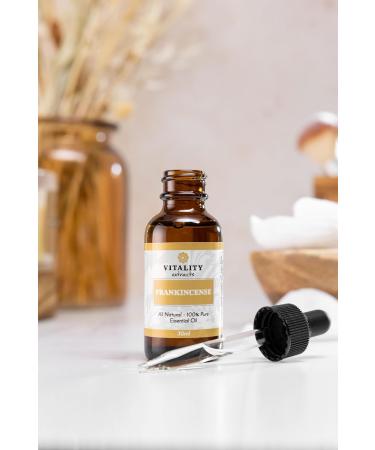 Vitality Extracts Frankincense Essential Oil 30ml - Boswellia Serrata for Pain & Stress Relief - Aromatherapy, Skin Care, Natural Calm & Yoga - Buy Online on GoSupps.com
