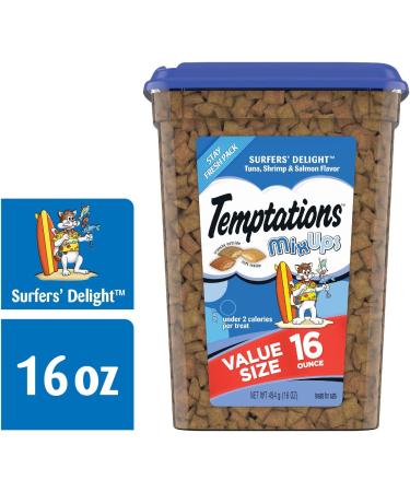 TEMPTATIONS MixUps Surfers' Delight Cat Treats - Crunchy and Soft - 1 Pound (Pack of 1) - Buy Online on GoSupps.com