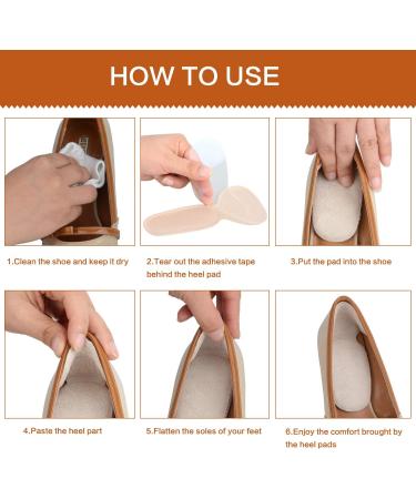 Heel Cushion Inserts for Women's Shoes | High Heel Insoles | Anti-Blister Heel Pads | Comfort Ankle Pain Relief | Non-Slip Adhesive Insoles - 3 Pairs/Colors Available - Buy Online on GoSupps.com