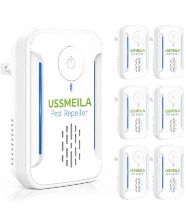 Upgraded Ultrasonic Pest Repeller Electronic Bug Repellent Plug in 6 Packs USSMEILA Indoor Pest Control for Insect Roach Mice Spider Mosquito Repellent for House Garage Warehouse Office